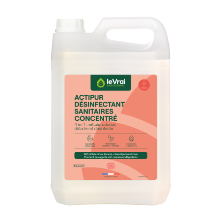ACTIPUR DESINFECTANT SANITAIRES CONCENTRE ECOCERT pH : 1,8 LE VRAI (5524) BIDON DE 5L 