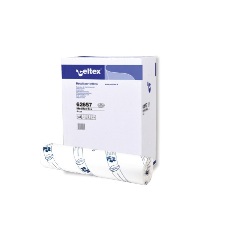 DRAP D'EXAMEN PURE OUATE DE CELLULOSE GAUFRE 2 PLIS 50M-132 FORMATS LONG 38CM LARG 59,50CM-CARTON DE 9 ROULEAUX