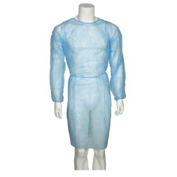 BLOUSE UU NON STERILE AVEC POIGNETS ELASTIQUES BLEU CLAIR-SACHET DE 10