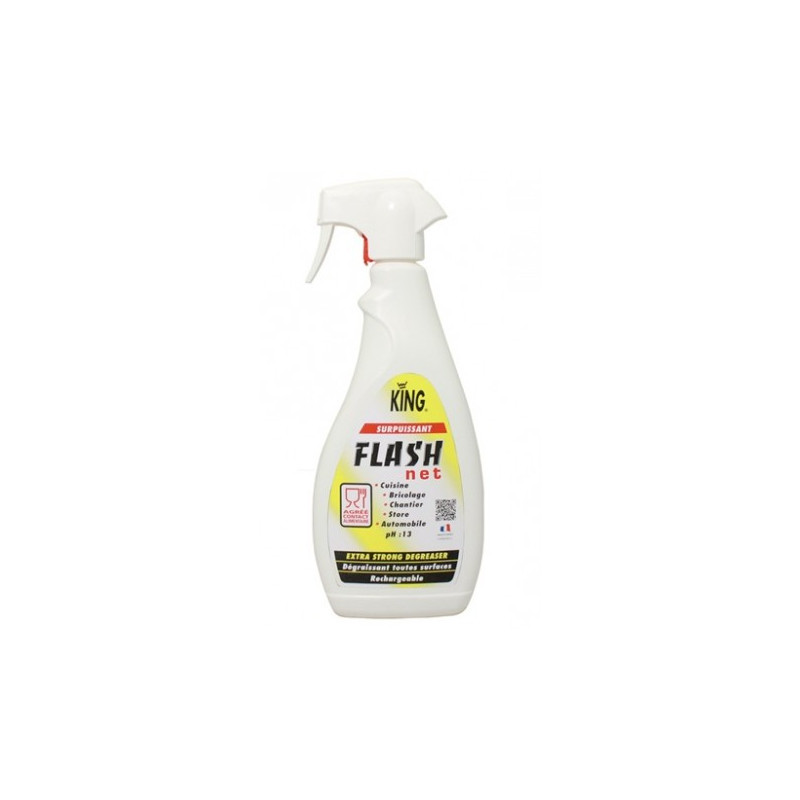FLASH'NET DEGRAISSANT SURPUISSANT HACCP TOUTES SURFACES PH13 KING VAPO DE 750ML