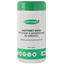 ASEPTONET LINGETTES DETERGENTES DESINFECTANTES DES SURFACES PARFUM MENTHE-BOITE DE 100