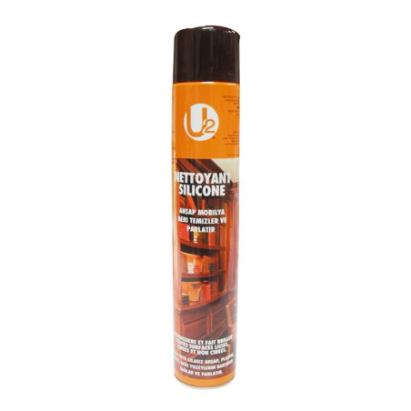 NETTOYANT SILICONE POUR LE DEPOUSSIERAGE ET BRILLANCE DES SURFACES LISSES U2 AEROSOL DE 750ML