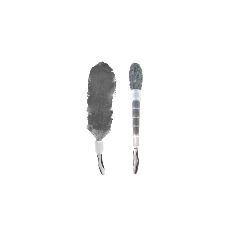 PLUMEAU ANTISTATIQUE AVEC GAINE RETRACTABLE GRIS 