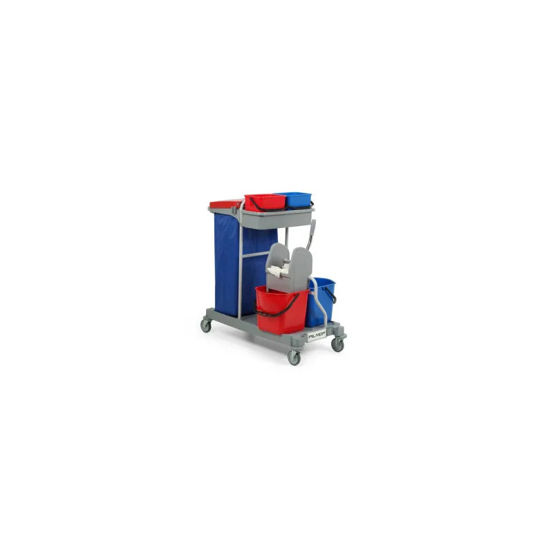 CHARIOT DE MENAGE ARIANE 2115 GRANDE BASE 95X53CM ROUE 100MM AVEC PRESSE A MACHOIRE OU A PLAT