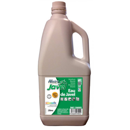 EAU DE JAVEL 2,6° NETTOYANT DESINFECTANT BLANCHISSANT MULTI-USAGE FLACON DE 2L