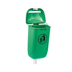 CORBEILLE PLASTIQUE EXTERIEURE CLASSIC VERTE MEDIAL 50L 