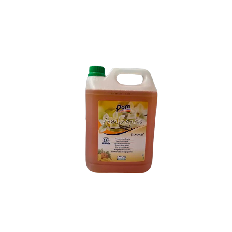 DETERGENT SURODORANT LONGUE DUREE TOUTES SURFACES PH:10 ± 0,5 PARFUM AMBIENCE SUMMER BIDON DE 5L