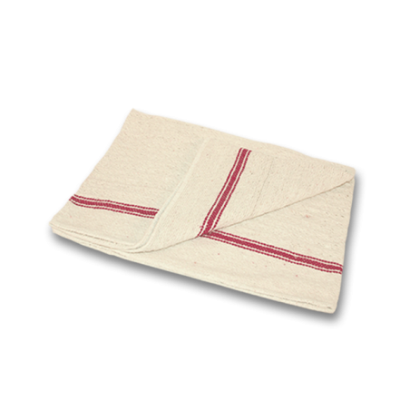 SERPILLERE GAUFREE 50X100CM ECRU 430G/M² BANDE ROUGE