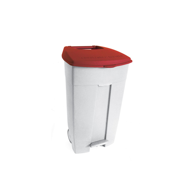 POUBELLE A PEDALE CONTIPLAST 120L BLANC/ROUGE
