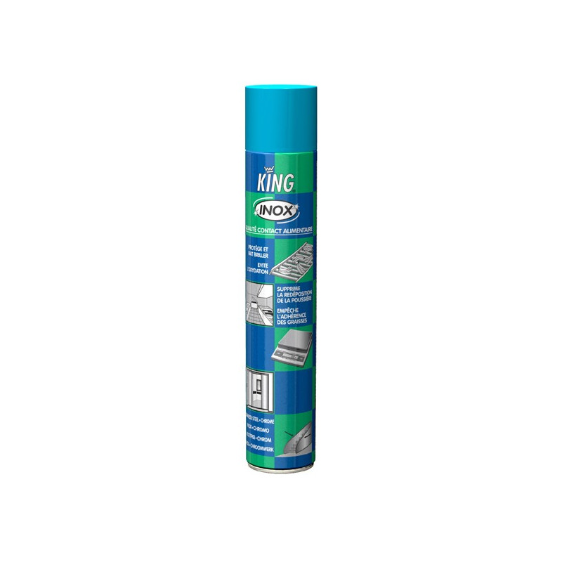 KING INOX NETTOYANT INOX, CHROME, ALU AEROSOL DE 500ML