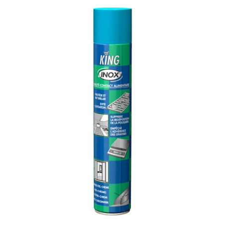 KING INOX NETTOYANT INOX, CHROME, ALU AEROSOL DE 500ML