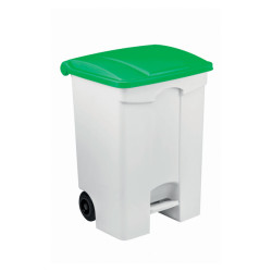 POUBELLE A PEDALE CONTITOP MOBILE 70L BLANC/VERT