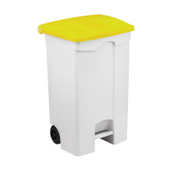 POUBELLE A PEDALE CONTITOP MOBILE 90L BLANC/JAUNE (REMPLACE PAR LES STRONGLY 90L)
