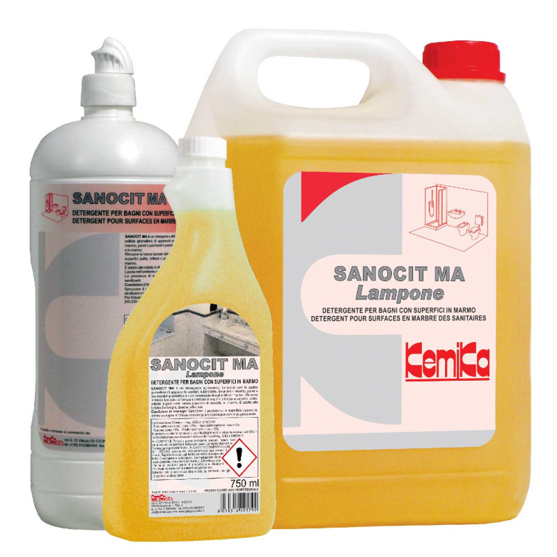KEMIKA SANOCIT MA DETERGENT BRILLANT POUR LES SURFACES EN MARBRE DES SANITAIRES PH: 8.2 ± 0.2 FLACON DE 750ML