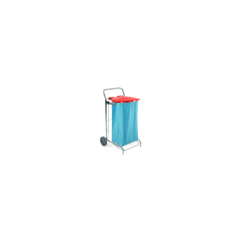 CHARIOT PORTE SAC POUBELLES 110L A 130L COUVERCLE+PEDALE (0708077)