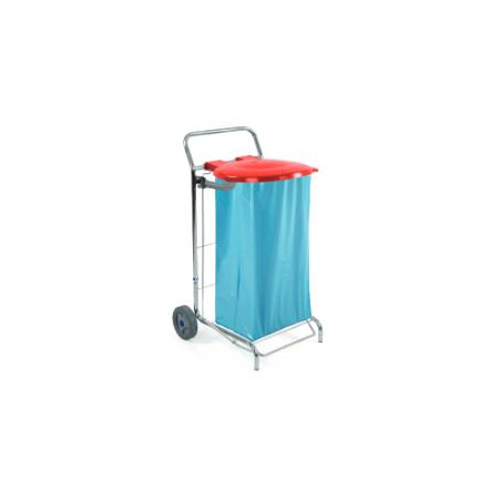 CHARIOT PORTE SAC POUBELLES 110L A 130L COUVERCLE+PEDALE (0708077)