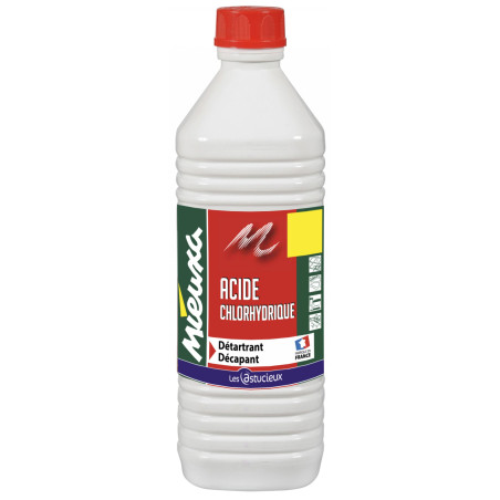 ACIDE CHLORHYDRIQUE DETARTRANT ET DECAPANT 23% MIEUXA FLACON DE 1L