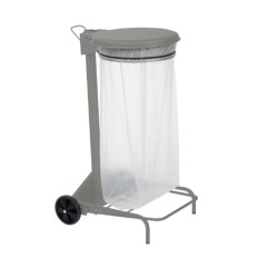 CHARIOT PORTE SAC COLLEC ROULE 110L AVEC PEDALE GRIS CLAIR (REF 57330)