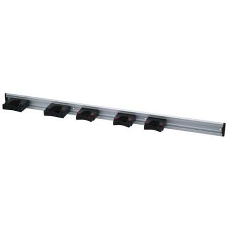 RAIL PORTE OUTIL ALUMINIUM 90CM +2FIX30/40+3FIX20/30 TOOLFLEX (SUPPORT MURAL BALAIS)