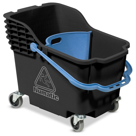 CHARIOT DE LAVAGE NUMATIC HB1812 A ROULETTES CLOISON 18/12L+PRESSE 