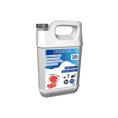 DESODOR 2D DETERGENT SOLS ET SURFACES POUR CONTACTS ALIMENTAIRES PH: 7,74 PARFUM BONBON 5L