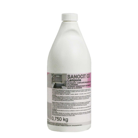 KEMIKA SANOCIT CX DETERGENT ANTICALCAIRE A BASE DE CHLOREXIDINE POUR SANITAIRES PH:2.5 ± 0.2 CARTON DE 15 FLACONS DE 750ML+2 PIS