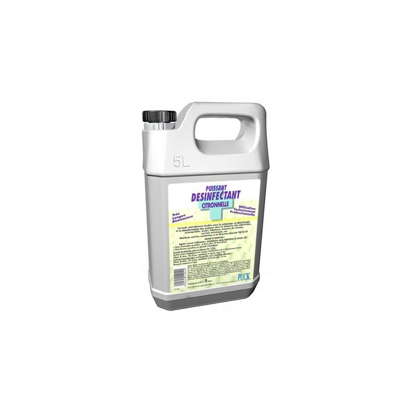 NETTOYANT DESINFECTANT DESODORISANT PUISSANT CITRONELLE SPECIAL POUBELLES KING BIDON DE 5L