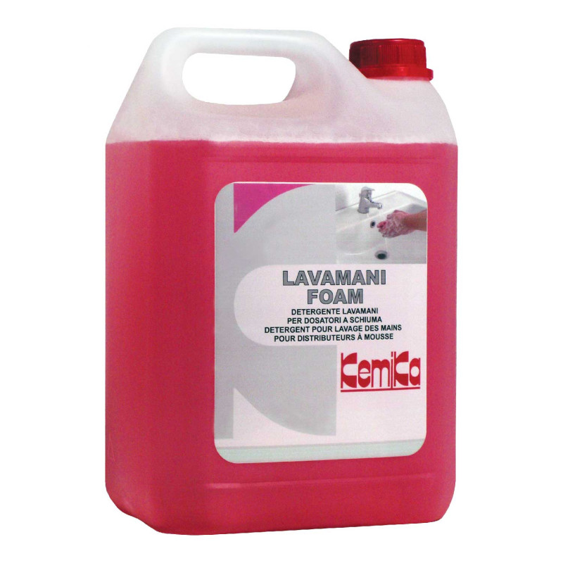 KEMIKA LAVAMANI FOAM SAVON MAINS MOUSSE POUR DISTRIBUTEURS A MOUSSE PH: 7.3 ± 0.2 BIDON DE 5L