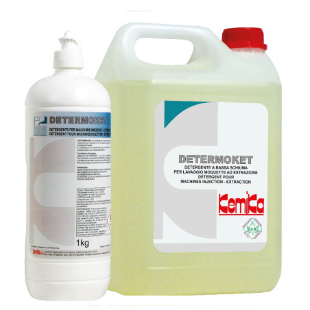 KEMIKA DETERMOKET DETERGENT PEU MOUSSANT POUR MACHINES INJECTION-EXTRACTION PH: 11.3 ± 0.2 BIDON DE 2L