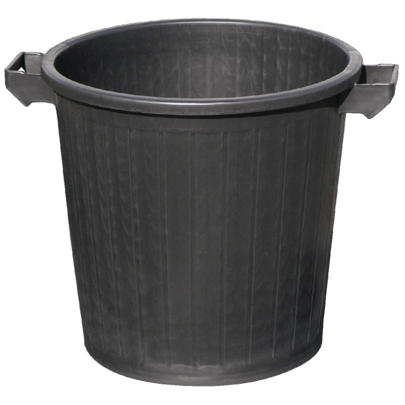 POUBELLE 100L SANS COUVERCLE POLYETHYLENE BASSE DENSITE NOIRE