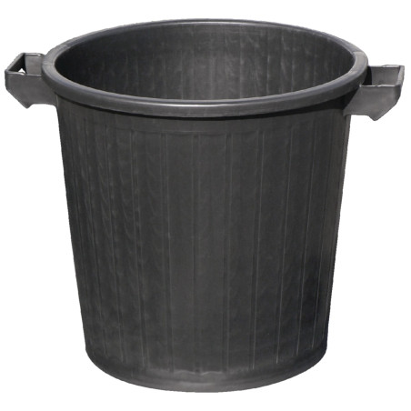 POUBELLE 100L SANS COUVERCLE POLYETHYLENE BASSE DENSITE NOIRE