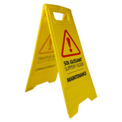 PANNEAU DE SIGNALISATION EN PLASTIQUE SOL GLISSANT 62CM