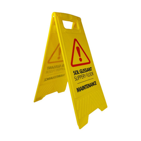 PANNEAU DE SIGNALISATION EN PLASTIQUE SOL GLISSANT 62CM