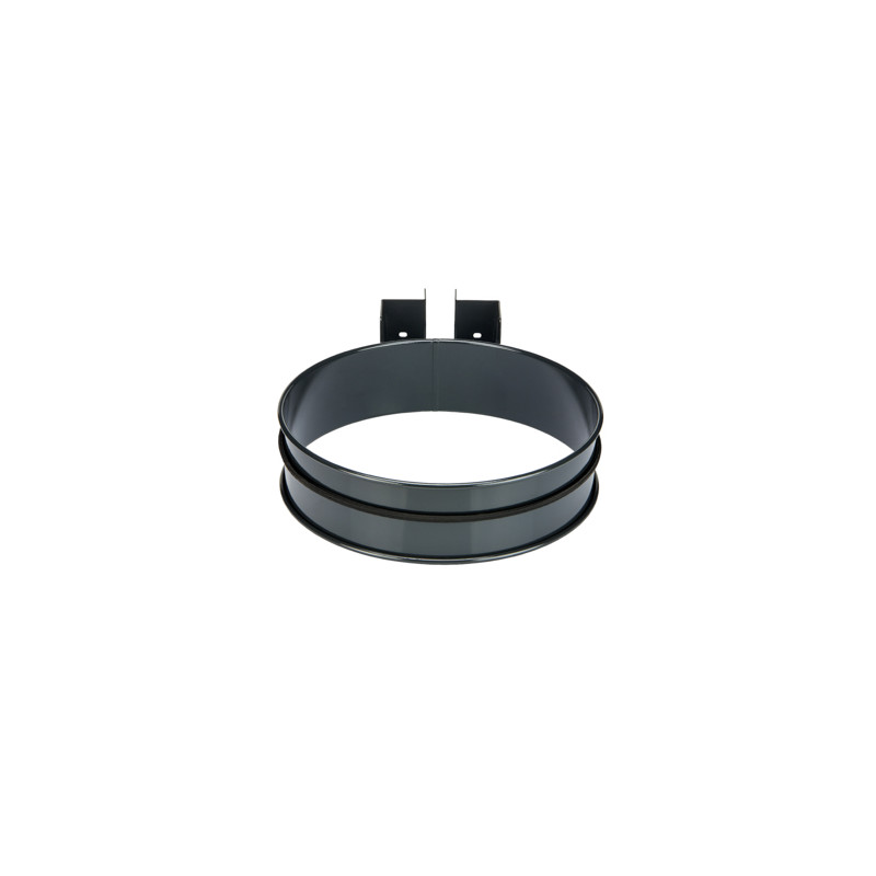 SUPPORT SAC ROND SANS COUVERCLE - MURAL OU SUR POTEAU GRIS MANGANESE TONDO (TYPE ECOLLECTO)