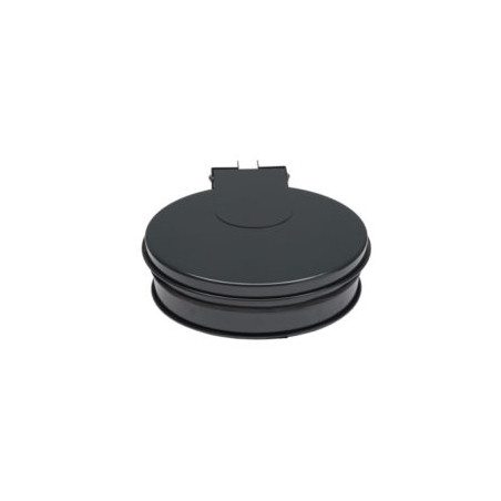 SUPPORT SAC ROND AVEC COUVERCLE - MURAL OU SUR POTEAU GRIS MANGANESE TONDO (TYPE ECOLLECTO)