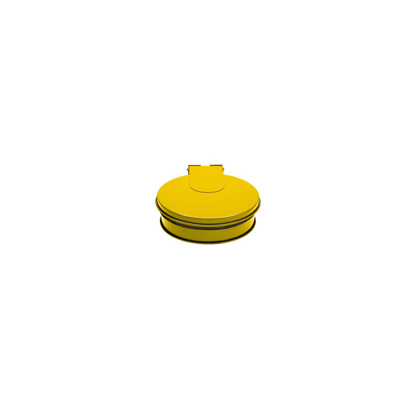 SUPPORT SAC ROND AVEC COUVERCLE - MURAL OU SUR POTEAU - JAUNE TONDO (TYPE ECOLLECTO)