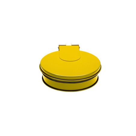 SUPPORT SAC ROND AVEC COUVERCLE - MURAL OU SUR POTEAU - JAUNE TONDO (TYPE ECOLLECTO)