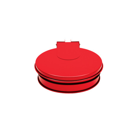 SUPPORT SAC ROND AVEC COUVERCLE - MURAL OU SUR POTEAU - ROUGE TONDO (TYPE ECOLLECTO)