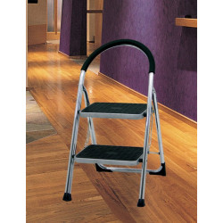 MARCHEPIED DOUBLE FONCTION CHROME XL 3 MARCHES