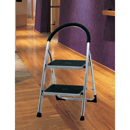 MARCHEPIED DOUBLE FONCTION CHROME XL 3 MARCHES