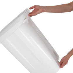POUBELLE A PEDALE 50L ATLAXPRESS COUVERCLE BLANC (ANCIENNEMENT PATTY)