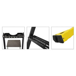 ESCABEAU 5 MARCHES +DOUBLE PLATEAU EN ALU MISTER T