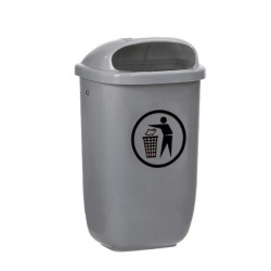 CORBEILLE PLASTIQUE EXTERIEURE CLASSIC GRISE 50L MEDIAL