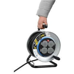 RALLONGE ELECTRIQUE ENROULEUR PLATINE FIXE 3G1.5 - 25M