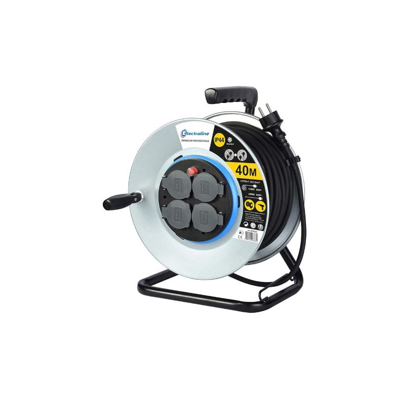 RALLONGE ELECTRIQUE ENROULEUR PLATINE FIXE 3G1.5 - 40M