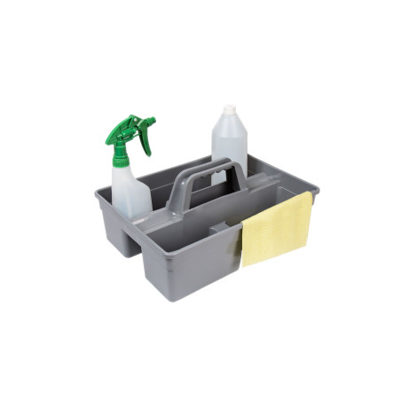 PANIER PORTE-OUTILS PREMIUM DOUBLE COMPARTIMENTS GRIS ANTHRACITE 40X27X11,7CM