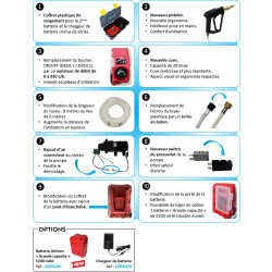 PRO SPRAYER III PULVERISATEUR A BATTERIE 33L A ROULETTES FONCTION RINCAGE ET SEAU + 2 BATTERIES (100M021)