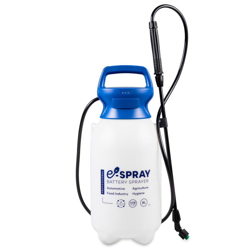 PULVERISATEUR ELECTRIQUE E-SPRAY JOINTS EPDM PRODUITS ALCALINS CHARGE PAR CABLE USB 8LITRES
