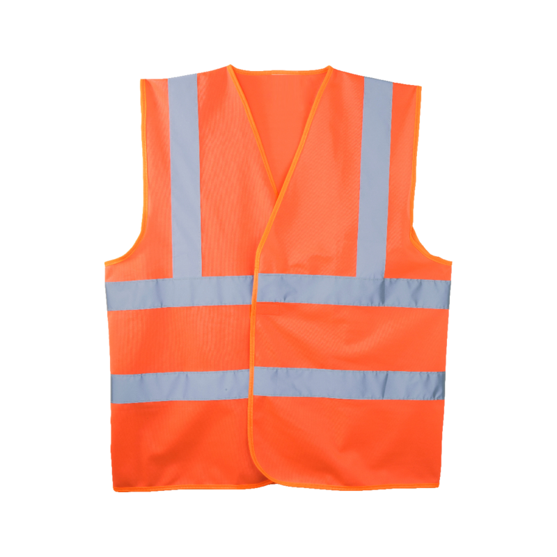 GILET DE SIGNALISATION ORANGE + DOUBLE BANDE + BANDE BAUDRIER CLASSE2 TAILLE XL