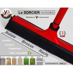 BALAI SORCIER/COIFFEUR V7 UNIK TETE SANS MANCHE ROUGE 30CM